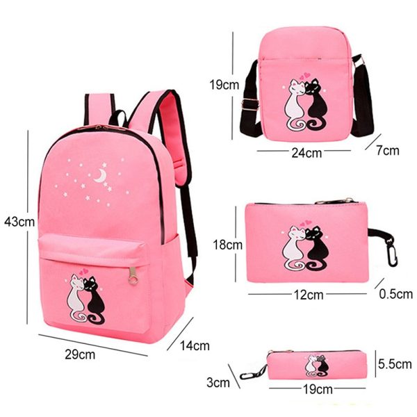 4-piece School Bag Set For Girls And Boys