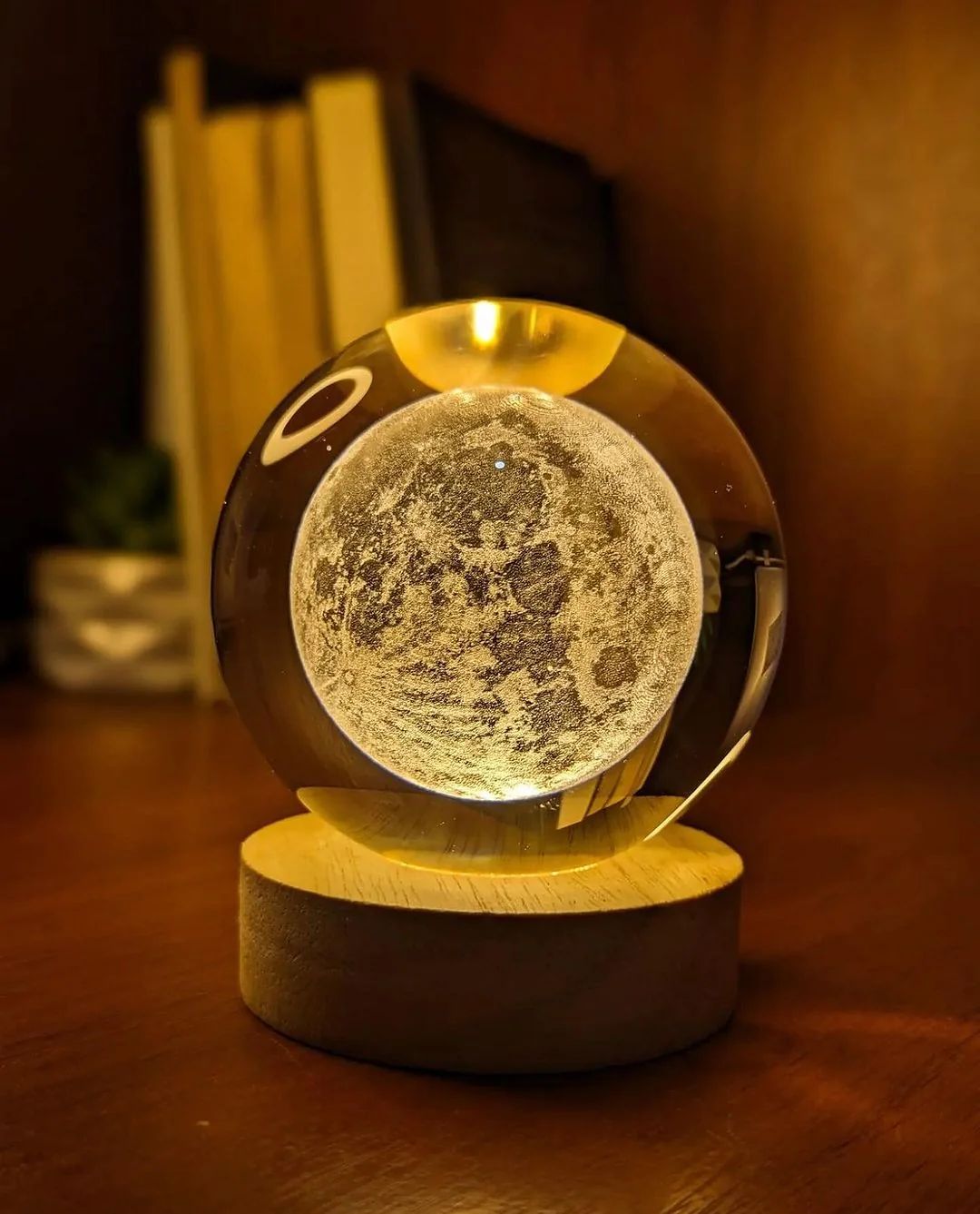 Galaxy Crystal Ball Lamp, 3D Planet Moon Lamp