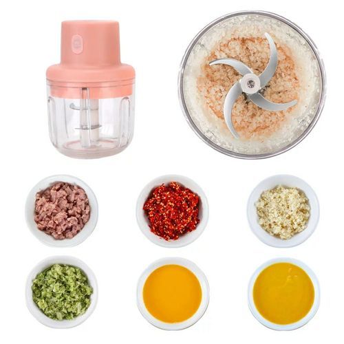 250ml Pink USB Wireless Electric Vegetable And Meat Grinder Food Chopper