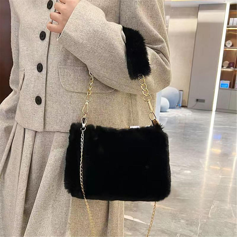 Plush handbag fashion plush crossbody bag square bag