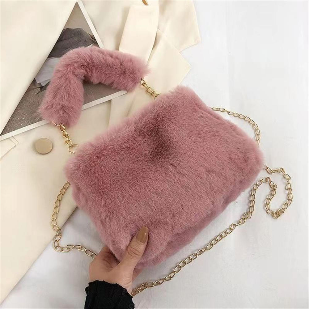 Plush handbag fashion plush crossbody bag square bag