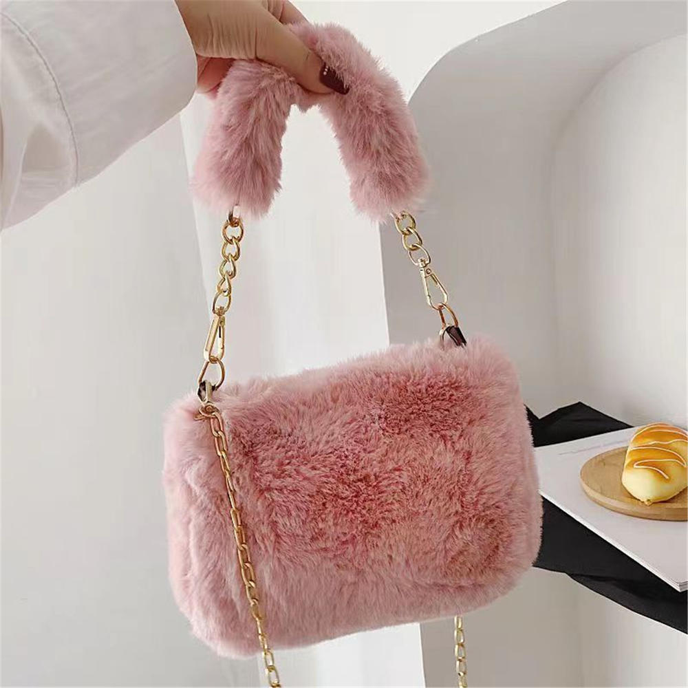 Plush handbag fashion plush crossbody bag square bag