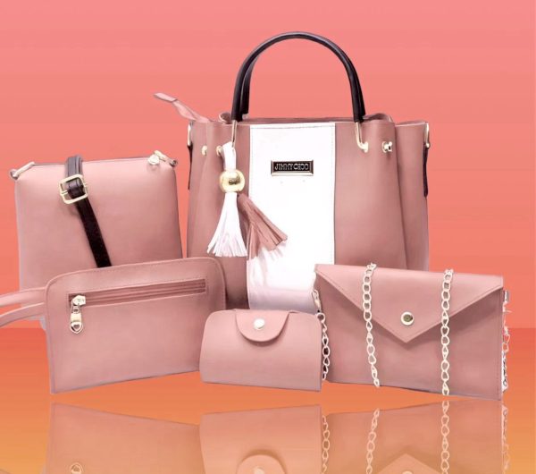 Cynthetic Leather 5pcs Set Ladies Bag Without Long Chain