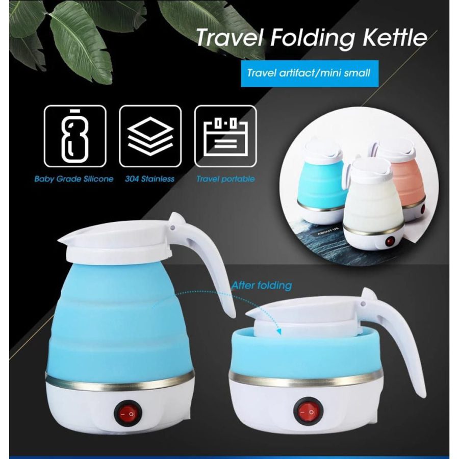 Foldable & Portable Electric Kettle – 600ml Travel & Home Teapot Water Heater